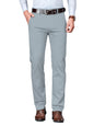 AVANOVA Mens Light Grey Solid Trousers Light Business Style Slightly Stretch Straight Leg Pants for Outdoor Casual Daily (Trous