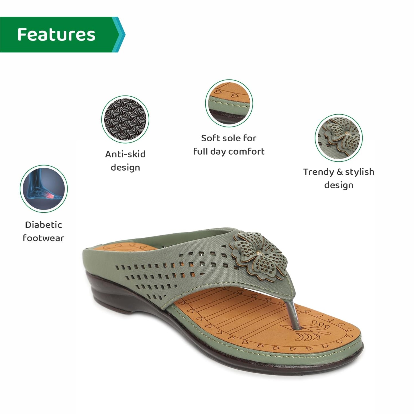 Ortho Joy Fancy Doctor Slippers | Soft Chappal For Women | Comfortable Footwear For Women