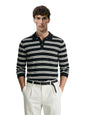 The Indian Garage Co Mens Slim Fit Striped Full Sleeves Polo T-Shirt
