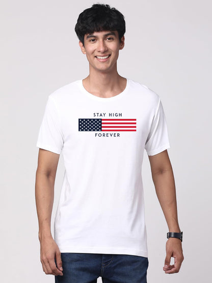 ADRO Mens Flag Printed Cotton T-Shirt_RN24-L2-FLAG-WH