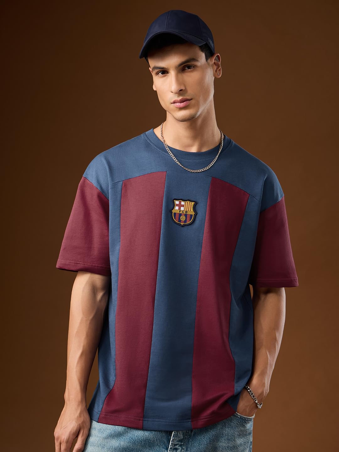The Souled Store FCB: Number 10 Men and Boys Short Sleeves Round Neck Embroidered Cotton Lightweight Casual Streetwear Comfortab