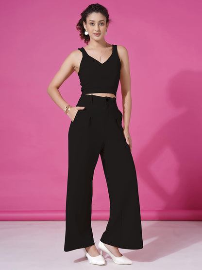 Selvia Womens Co-ords Set|Lycra Top and Trouser Set|Casual Co-ords Set for Women|Two Piece Co-ord Set|Top & Pant Set(685CTK1156