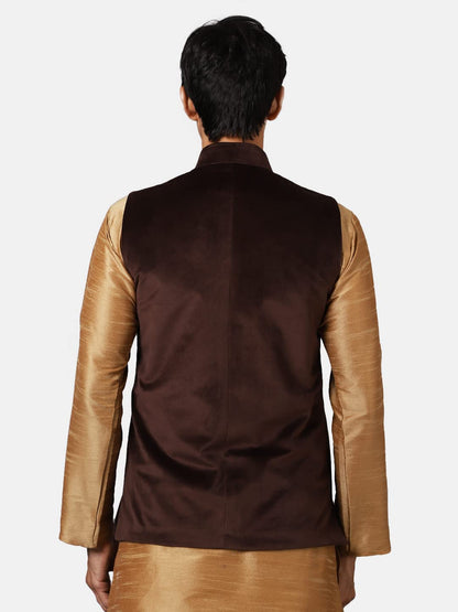 Wintage Men'S: Dust Free Cotton Velvet Brown Modi Nehru Jacket : 38/S