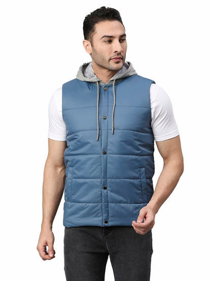 Dennis Lingo Color Block Polyester Regular Fit Full Sleeves MenS Hooded Puffer Jacket With 2 Pockets - Lightweight Casual Winte