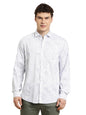 Turtle Men Slim Fit Printed Cotton Tencel White Casual Shirt