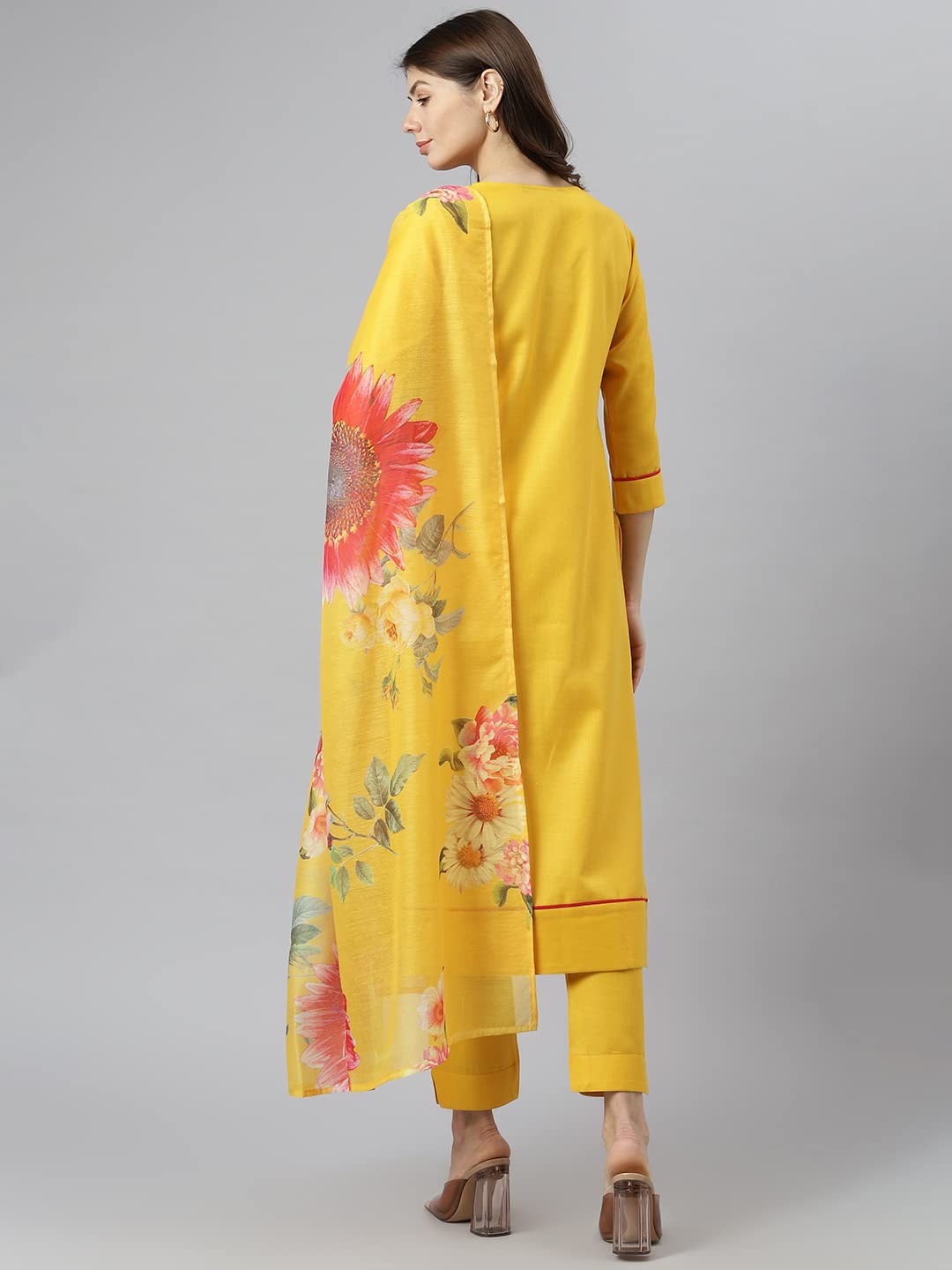 ANNI DESIGNER Women's Polycotton Straight Kurta with Pant & Dupatta (Nilesh_NEW01)