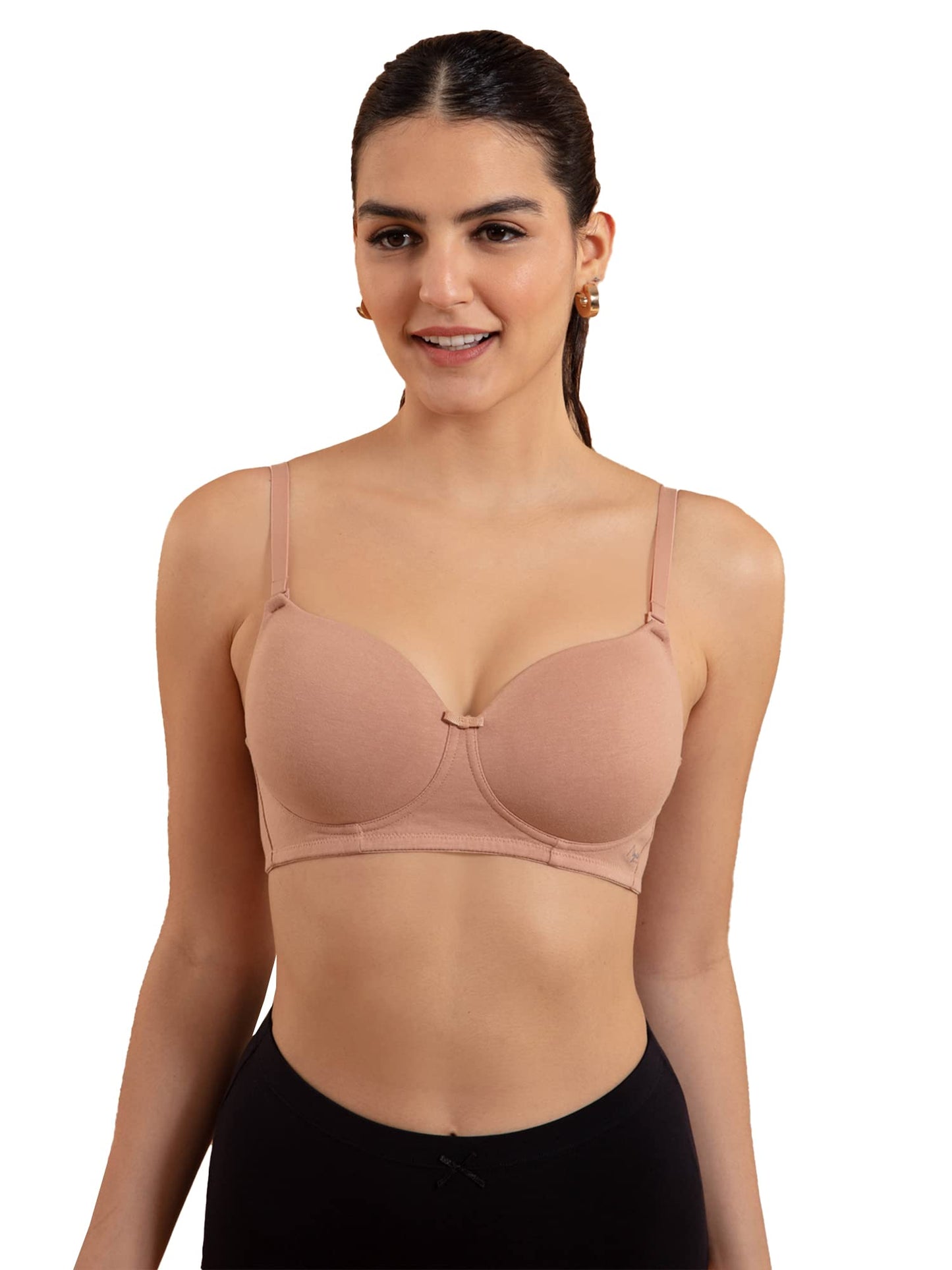 Nykd (Nyb198 Cotton Lightly Padded & Non Wired T-Shirt Bra For Women | Medium Coverage Bra With Soft Detachable Straps | Ideal F