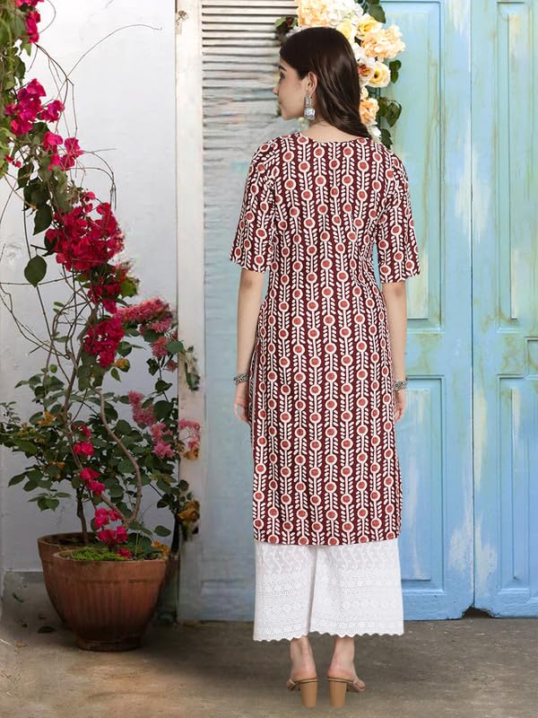 Pinkmint WomenS Crepe Kurti For WomenS Ethnic Printed Kurti For WomenS (Pack Of 5)