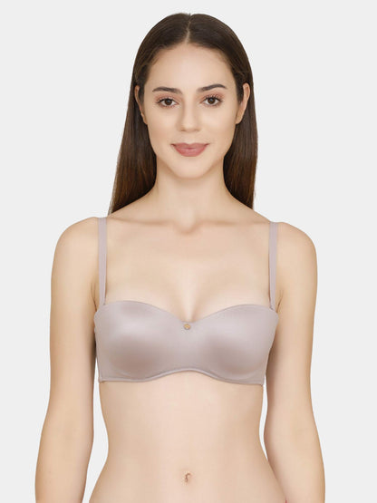 Zivame Womens Rayon Padded Underwire Full Coverage Bra Grey