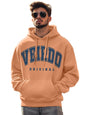 Veirdo Mens Fleece Oversized Baggy Fit Hoodie Drop Shoulder Typographic Logo Printed Full Sleeve Hoodie