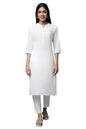 Aurelia Women's Cotton Solid Regular White Sheer Sucker Summer Basic Kurta (23FEA14092-605049 2XL)