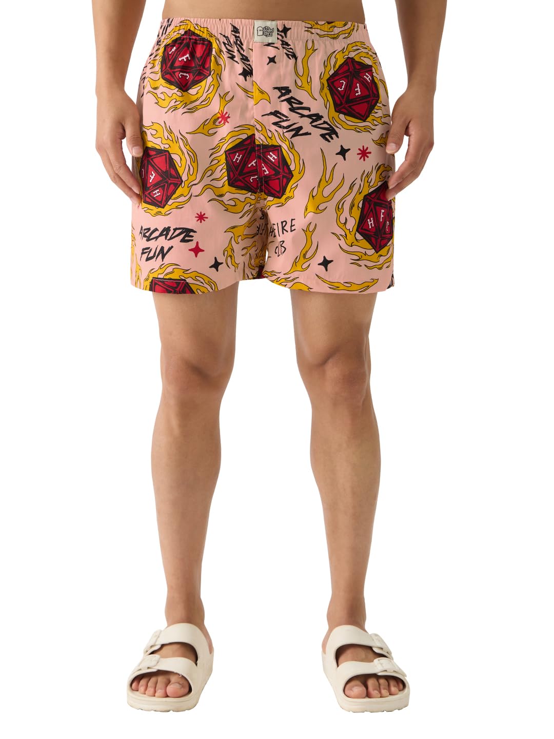 The Souled Store Official Stranger Things: Hellfire Club Men and Boys Pull On Cotton Boxer Shorts Pink Boxer Shorts Mens Boxers