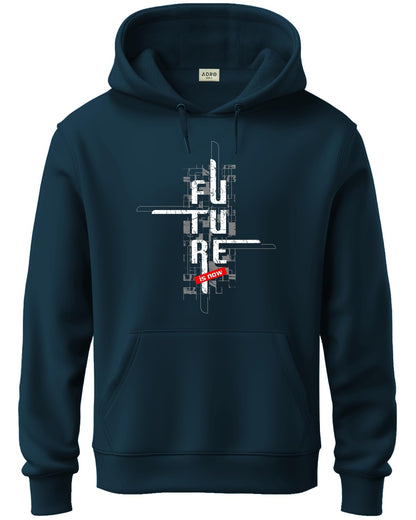 ADRO Men's Cotton Blend Neck Hooded Sweatshirt (H24-FTR-SB)
