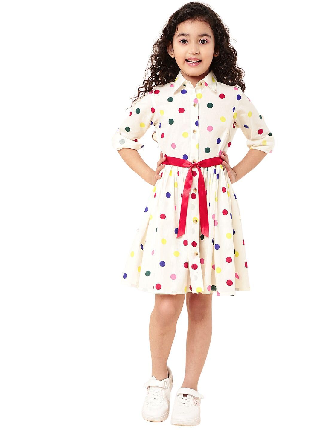A.T.U.N. (ALL THINGS UBER NICE) Girls Polka Dots Shirt Dress