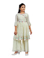 Aarika Girls Ethnic Wear Cream Colour Sequins Thread Embroidery Georgette Kurti Sharara Set