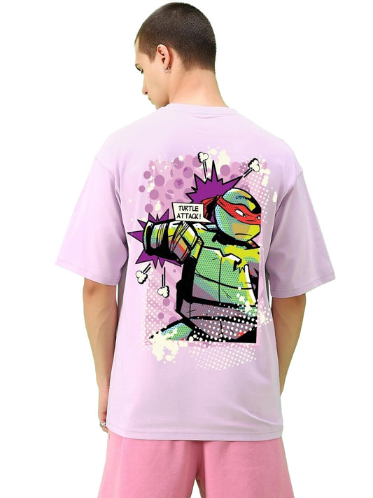 Bewakoof Official Teenage Mutant Ninja Turtles Merchandise Mens Graphic Printed Oversized Fit Half Sleeve Round Neck Cotton T-S