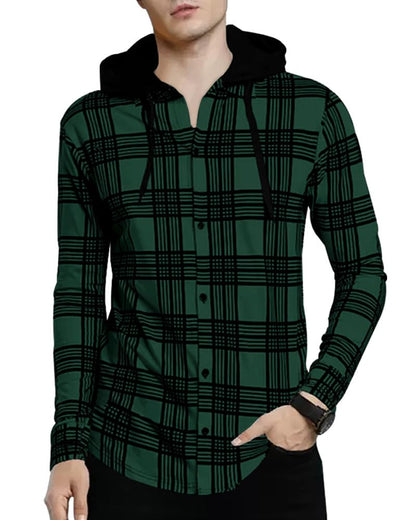 Noble Monk MenS Checkered Long Sleeve Shirts |Button Down Shirts With Hoodie
