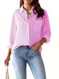 Indoprimo Striped Shirt For Women Full Sleeve Stylish Oversize Fit Shirt