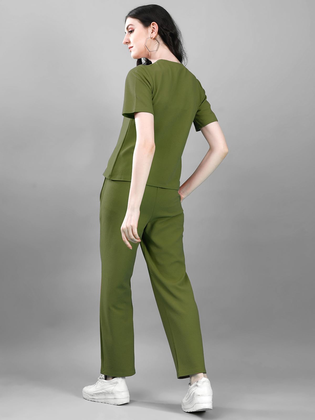 Selvia Womens Co-ords Set|Lycra Top and Trouser Set|Casual Co-ords Set for Women|Two Piece Co-ord Set|Top & Pant Set(707CTK1166