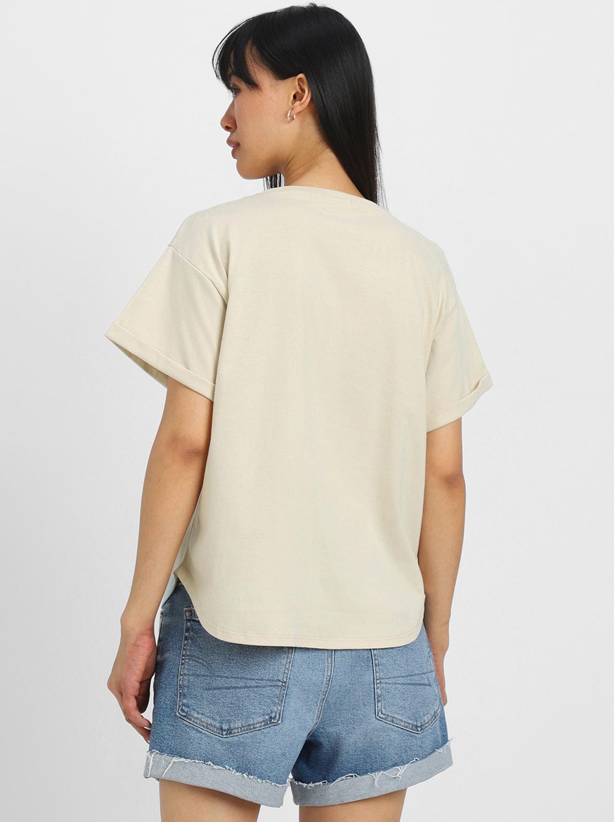 Juneberry Pure 100% Cotton Oversized Loose Baggy Fit Round Neck With Drop Shoulder Half Sleeves Boyfriend T-Shirt Combo For Wome