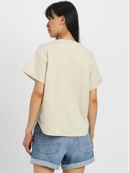 Juneberry Pure 100% Cotton Oversized Loose Baggy Fit Round Neck With Drop Shoulder Half Sleeves Boyfriend T-Shirt Combo For Wome