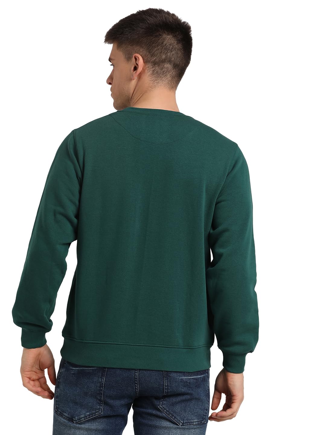 Turtle Men Knitted Slim Fit Full Sleeve Green Sweatshirt
