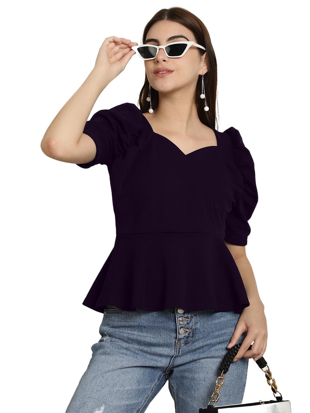 Tee Projekt Solid Stylish Casual Slim Fit Top & Tunic for Women & Girls| Trendy Western Tops for Women Stylish