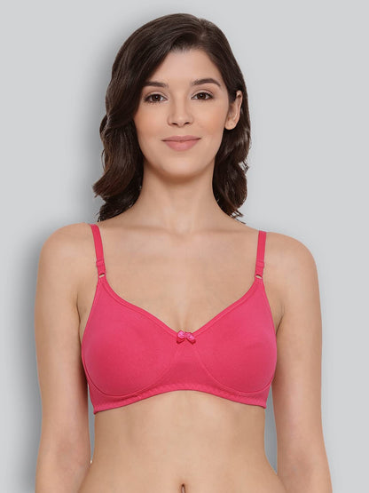 Lyra WomenS Cotton Non Padded Wire Free Seamless Bra Fuschia