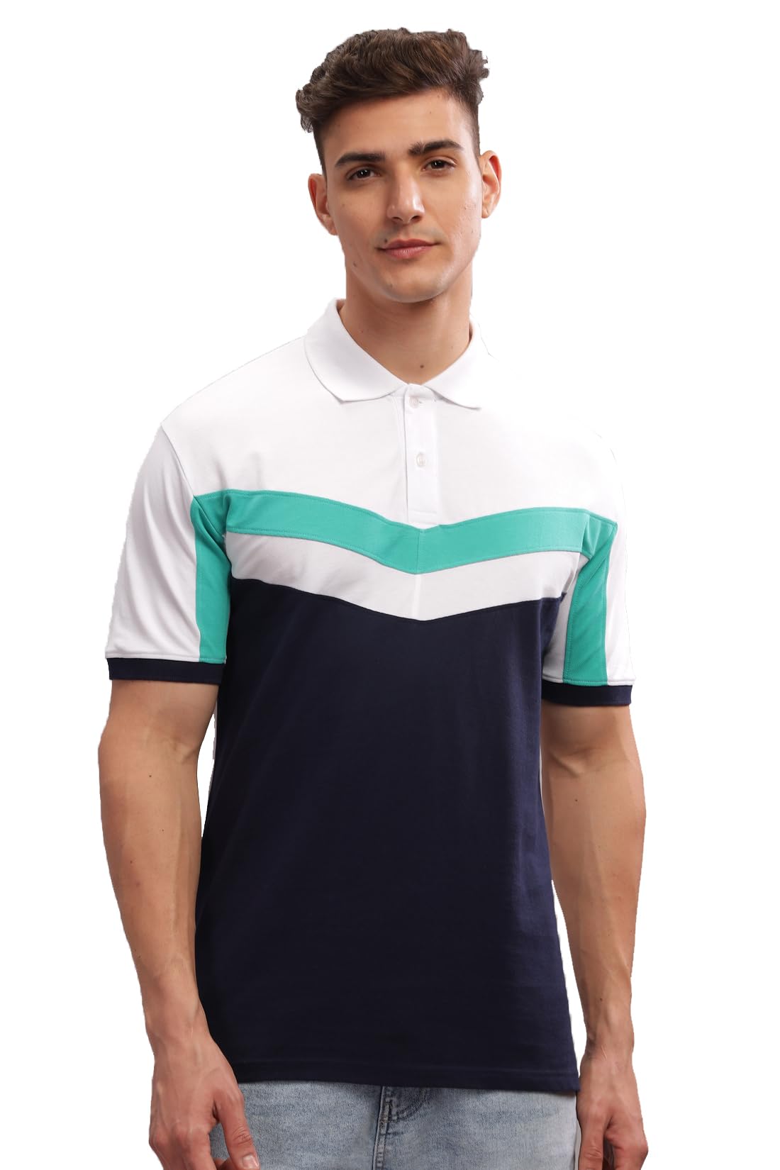 ADRO Regular Fit Polo Tshirt in 100% Cotton Multi Color Polo Also in Plus Size_PN24-L1-WHAQNB
