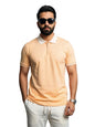Mens Premium Cotton Polo T-Shirt | 220 GSM Soft Fabric | Casual Stylish Look | Zipper Polo Design Peach Polo T Shirt | Polo Tshi
