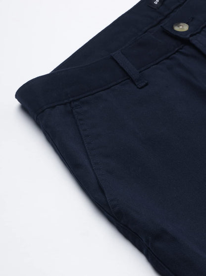 Dennis Lingo Men Slim Fit Navy Cargo Trousers