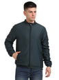 Turtle Men Polyester Solid Dark Green Zipper Windcheater Jacket