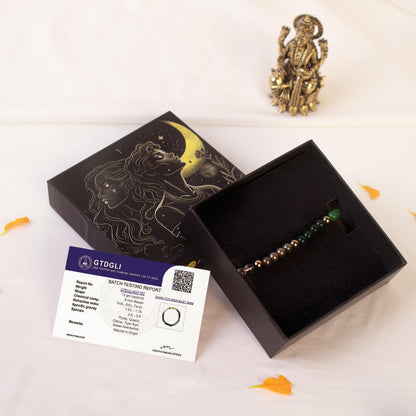 Astrotalk Dhan Yog Bracelet for Women (6mm Beads) | Wealth, Prosperity & Career Growth | Bracelets for Women with Pyrite Stone, Tiger Eye & Clear Quartz Crystal | Gift for Woman