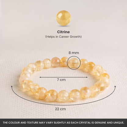 Astrotalk Citrine Bracelet | Merchants Stone for Prosperity & Clarity | Boost Self-Belief, Focus & Abundance | Astrology Bracelet for Women & Men | Citrine Stone for Success & Joy