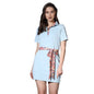 Greciilooks Weatern Dress For Women| Lycra Solid Body Con Dresses For Girls| Short Sleeve Polo Dress| Western Dress With Belt |