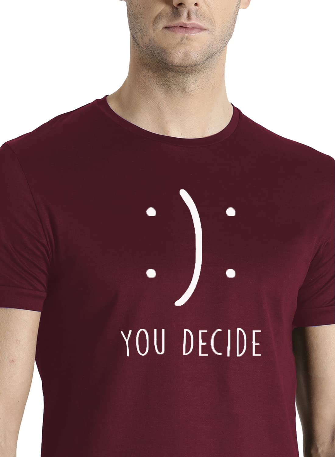 ADRO You Decide Mens Printed T-Shirts (RNR-M-DEC-MR_Maroon)
