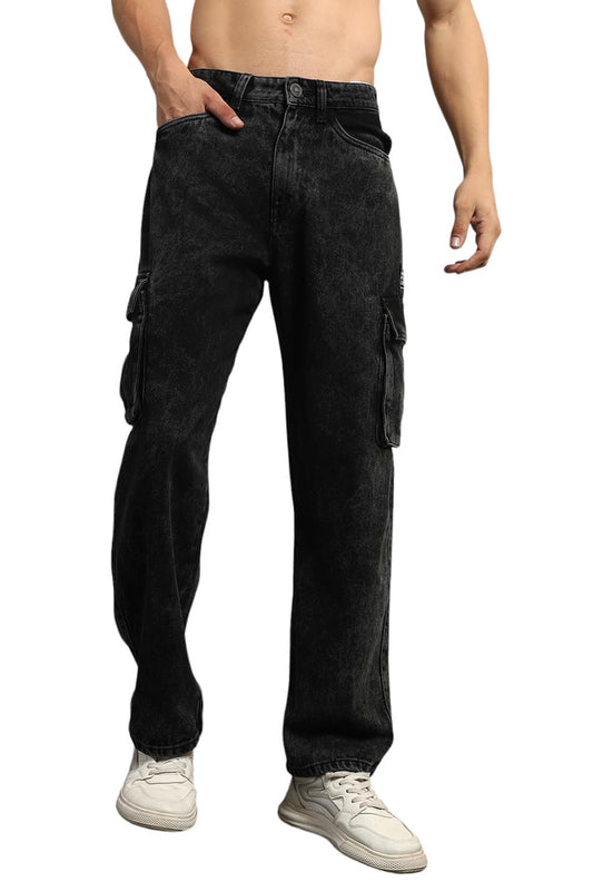 Hubberholme Men Summer Cotton Relaxed Fit Mid-Rise Jeans 18 Grey