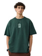 The Souled Store Mr. Souls Men and Boys Short Sleeves Round Neck Green Embroidered Cotton Oversized T-Shirts