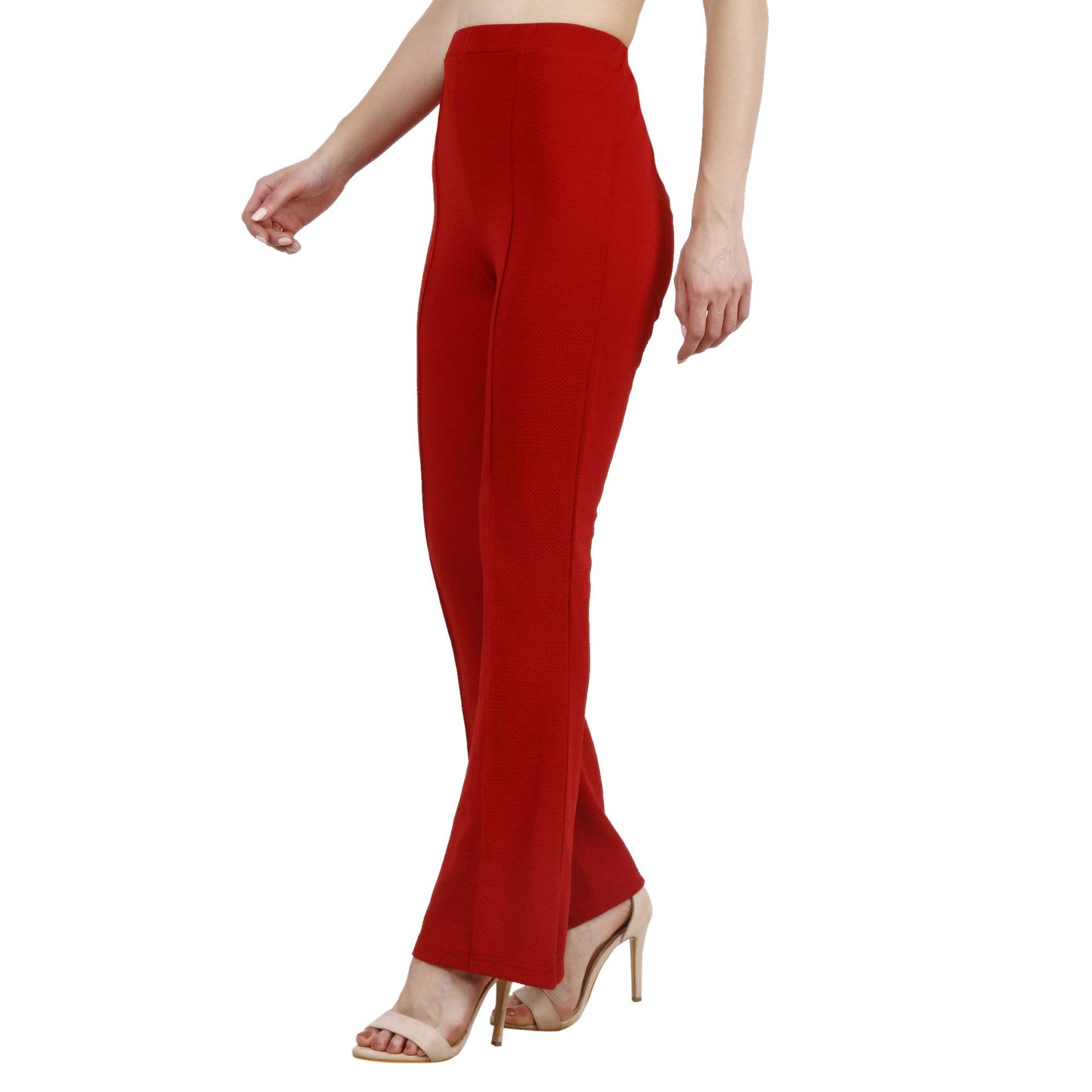 POPWINGS Casual Womens Mehroon Bootcut Trouser Maroon