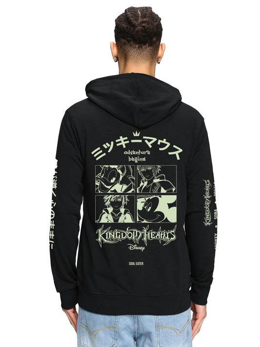 Bewakoof Official Disney Merchandise Mens Graphic Printed Regular Fit Hoodies_624115_Black_XL