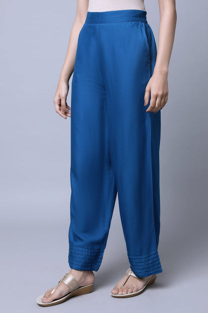 Aurelia WomenS Blue Solid Palazzo Pants