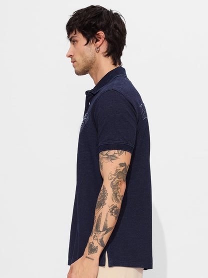 The Souled Store Official Superman: Man of Steel Men and Boys Short Sleeves Collared Neck Appilque Patch Regular Fit Cotton Blen
