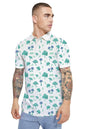 Veirdo Mens Tropical Printed Regular Fit Polo T-Shirt