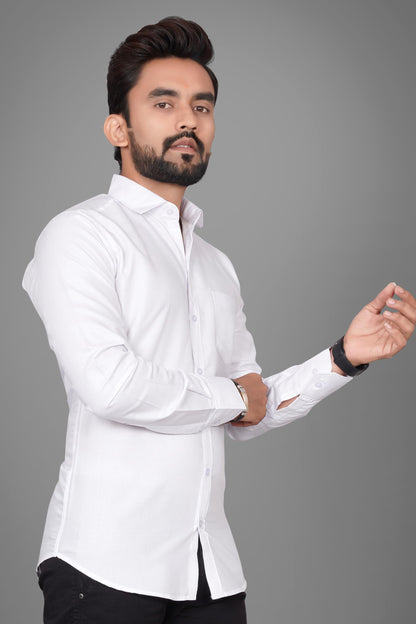 Besix Full Sleeve White Formal Shirt For Men Cotton Regular Fit Casual - Pure Premium Branded Shirts For Men Formal Stylish Slim