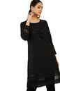 Soch Women Cotton Floral Black Kurta