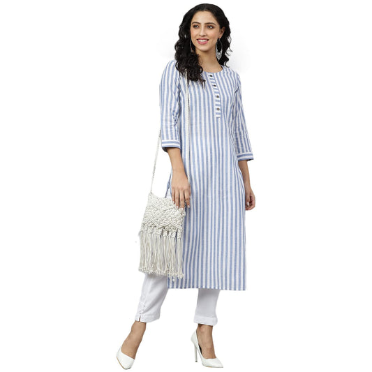 GoSriKi Women's Pure Cotton Printed Straight Kurta with Pant