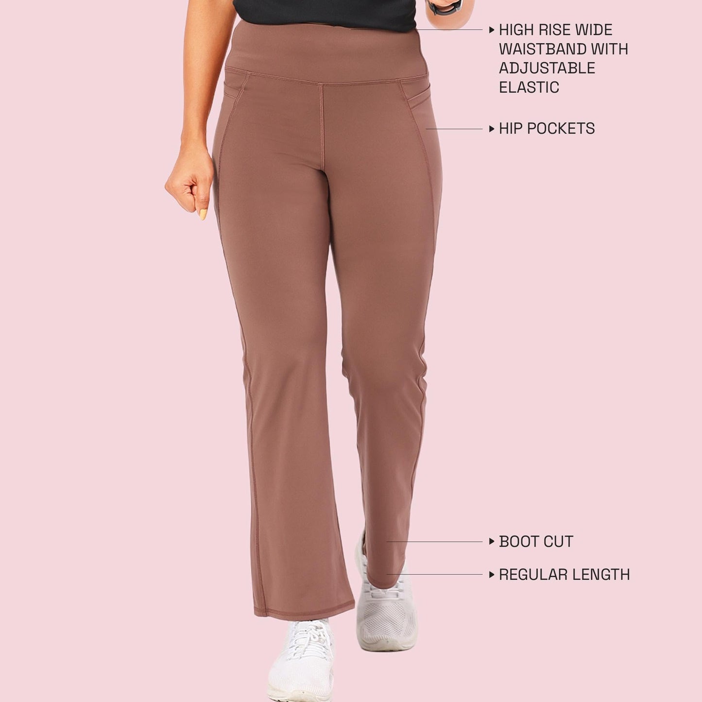 Enamor A402 Boot Cut Quick Dry Relaxed Fit High Waist Workout Leggings
