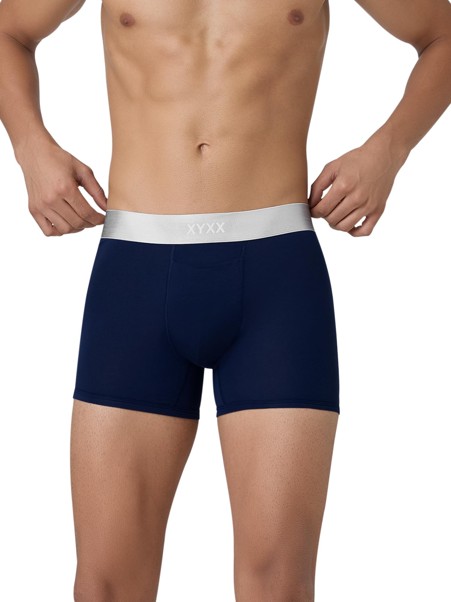 XYXX Mens Modal Classic Regular Trunks (Pack of 1) (XYTRNK_R8_1_Black Iris