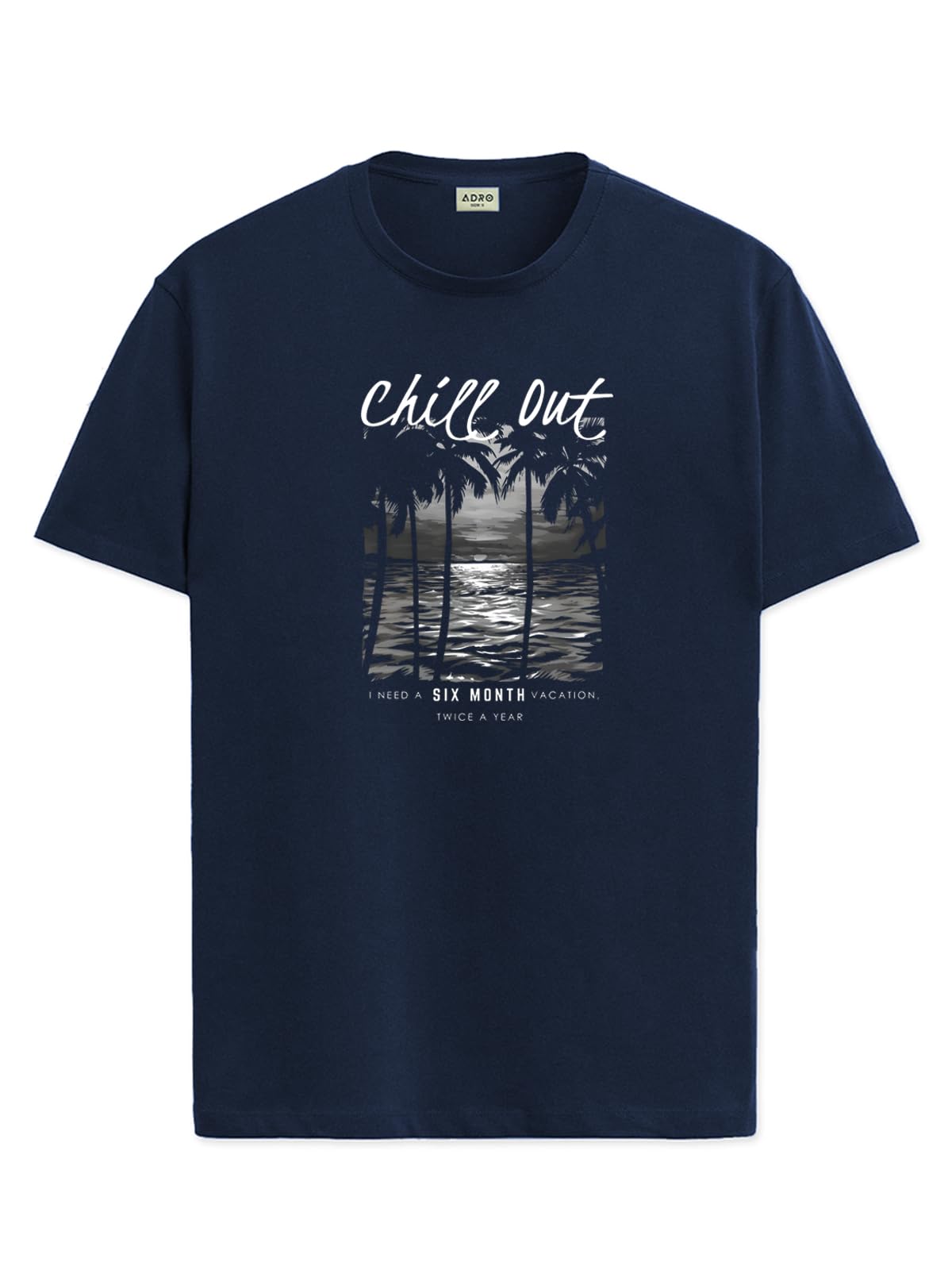 ADRO Mens Nature Graphic Tshirt - Premium Cotton T-Shirt with Stunning Nature Design - Best for Outdoor Enthusiasts Print Navy B