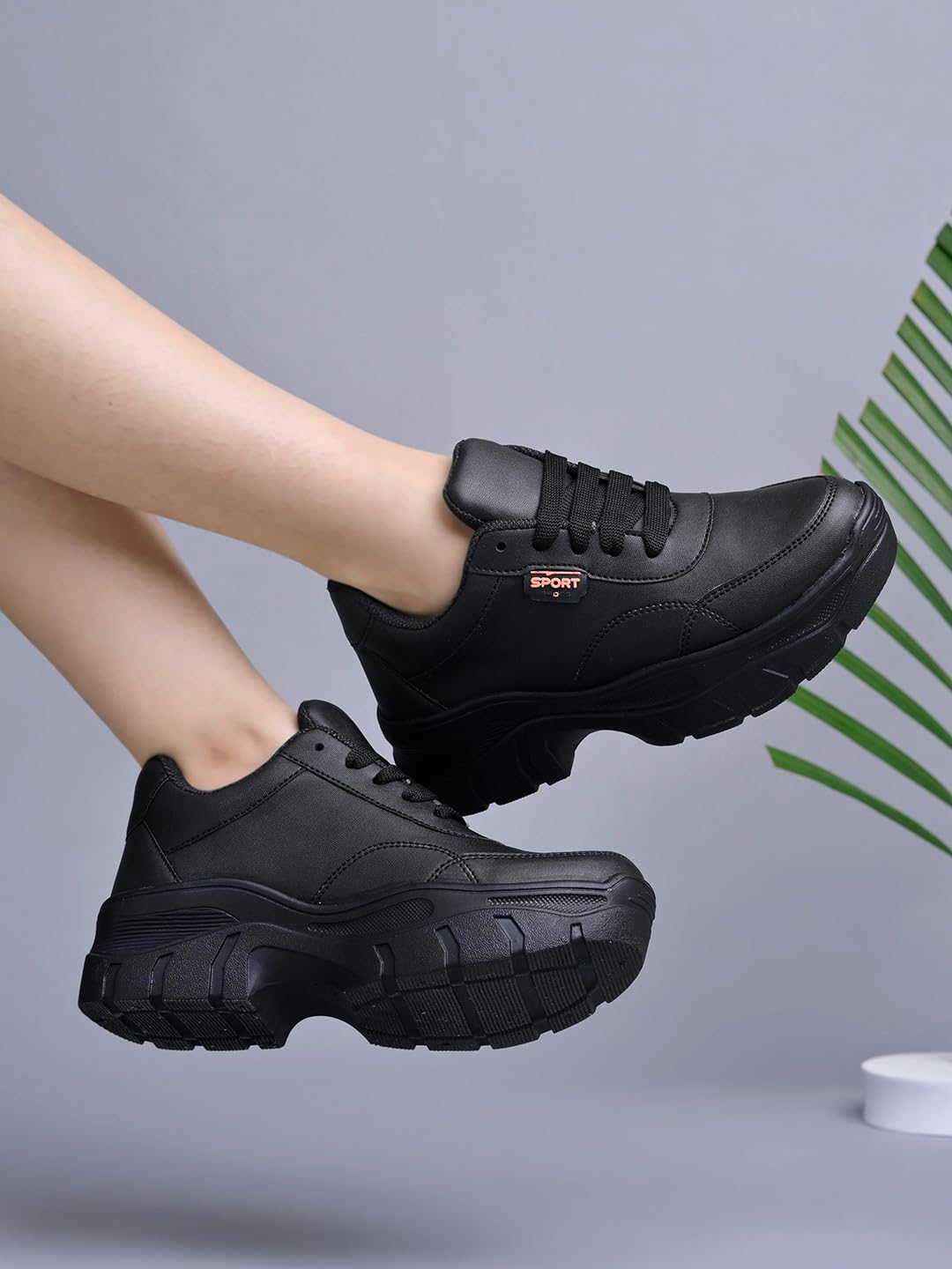 Shoetopia WomenS Flat Sneakers Black